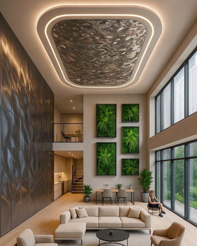 Tipo techo tensado metalizado